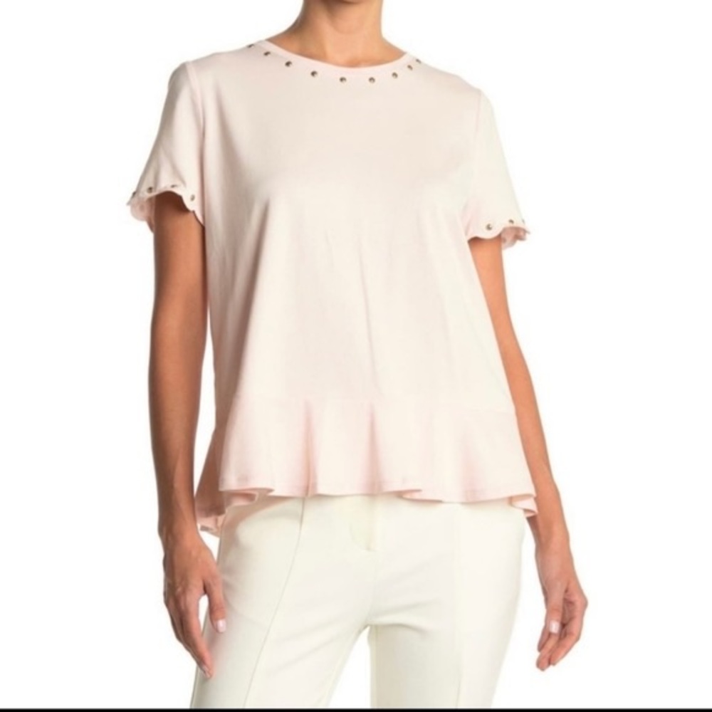 Kate Spade pink sand stud embellished tee Tshirt shirt NWT